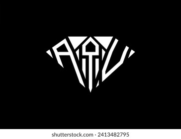 Modern letter A Q V diamond shape logo And initial monogram A Q V letter logo vector template