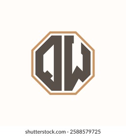 Modern Letter QW Logo for Corporate Business Brand Identity. Creative QW Logo Design.