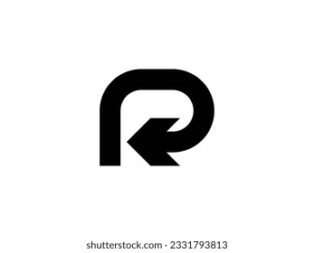 modern letter R arrow return logo design