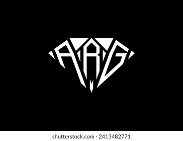 Modern letter A R G diamond shape logo And initial monogram A R G letter logo vector template