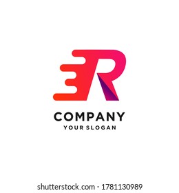 Modern letter R logo template with gradient modern concept part 2