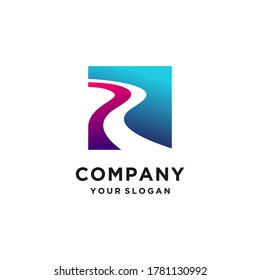Modern letter R logo template with gradient modern concept