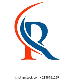 Modern Letter R Logo Template. R Letter Logo Design with Swoosh Icon Vector.