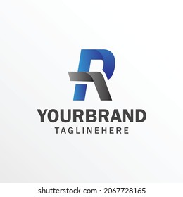 Modern Letter R logo with vector illustration. Alphabet logo design template