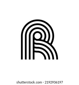 letra moderna Diseño del logotipo del vector monograma R