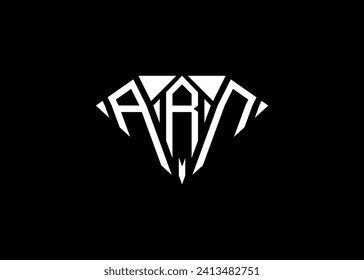 Modern letter A R N diamond shape logo And initial monogram A R N letter logo vector template.