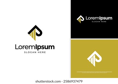 Modern letter R real estate logo design. Initial R Construction logo design template