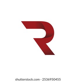 Modern letter R red gradient logo vector design. Logo modern huruf R warna gradasi merah.