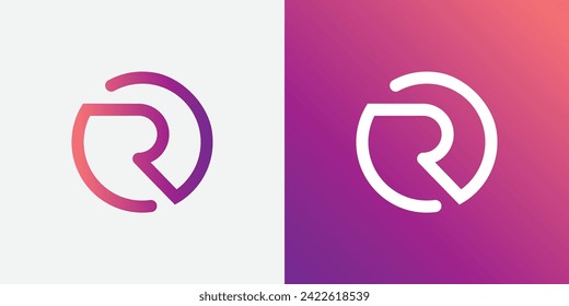 Modern letter R tech logo design