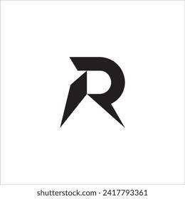 Modern letter R for technology business logo