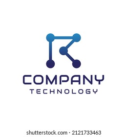 modern letter R technology logo design