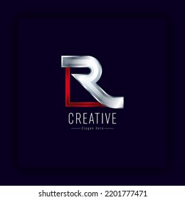 Modern letter R vector design for red and white gradient corporate identity logo. Suitable for inspirational logos and company logos