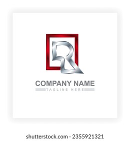 Diseño vectorial R de letra moderna para el logotipo de identidad corporativa de gradiente rojo y blanco. Adecuado para logotipos inspiradores y logos de la empresa. diseño de logotipo