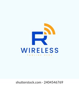 Modern Letter R Wireless-Logo-Design-Vektorbild