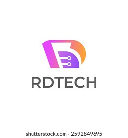 Modern letter RD technology logo, R, D logo, tech logo