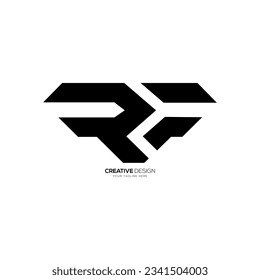 Letra moderna Rf o Fr tipografía única marca monograma abstracto logotipo comercial. Logo de R. Logo de F