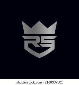 Modern letter RS crown logo illustration design
