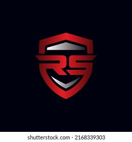 Modern letter RS shield logo illustration design