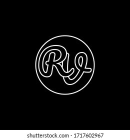 Modern Letter RV Vector Design Monogram Logo Illustration with circular shapes.