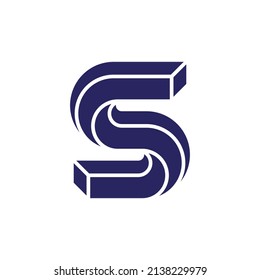 modern letter S with 3d isometric logo design