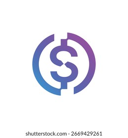 Logotipo moderno del círculo de la flecha de la letra S