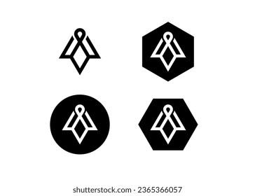 modern letter a s i bow arrow creative vector design	