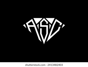 Modern letter A S C diamond shape logo And initial monogram A S C letter logo vector template