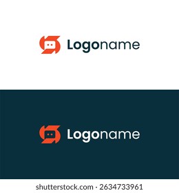 Modern Letter S chat or S bubble chat logo concept vector icon