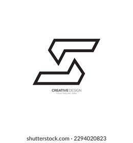 Modern letter S creative line negative space monogram logo