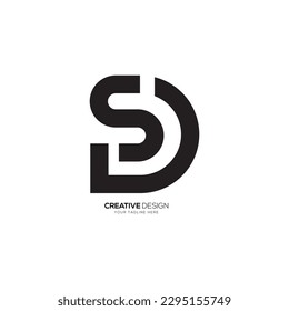 Modern letter S D creative line art unique monogram modern logo branding