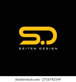 Modern letter S D creative line art unique monogram modern logo branding