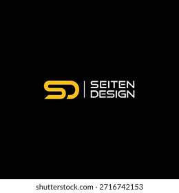 Letra moderna S D arte de línea creativa monograma único logotipo moderno marca