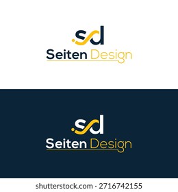 Letra moderna S D arte de línea creativa monograma único logotipo moderno marca