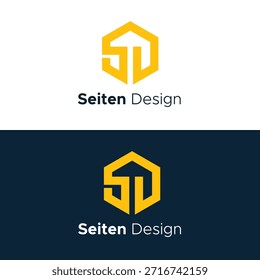 Modern letter S D creative line art unique monogram modern logo branding