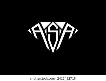 Modern letter A S A diamond shape logo And initial monogram A S A letter logo vector template