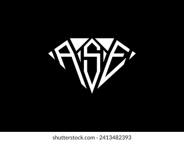 Moderner Buchstabe A S E Logo in Diamantform und Anfangsbuchstabe A S E Logo, Vektorgrafik-Vorlage