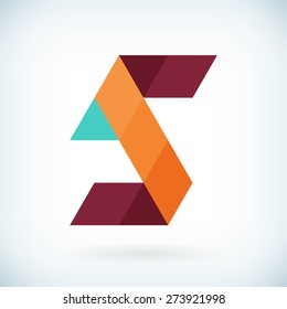 Modern letter S icon flat design element template. isolated.
