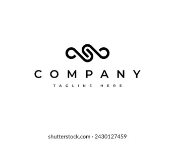modern letter S infinity link connect logo design
