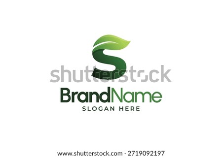 Modern Letter S leaf logo. Alphabetic leaves logo template. Organic shape logo for herbal company. Initial O leaf symbols. Eco company icon template. Green Nature logo. Initial sign for clinic company