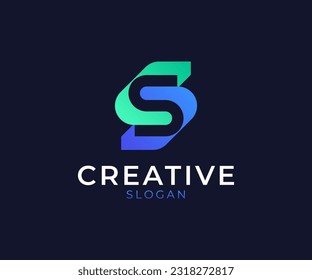 Modern letter S logo design