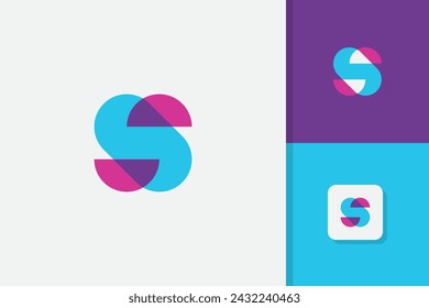 plantilla de vector de diseño de logotipo de letra moderna s