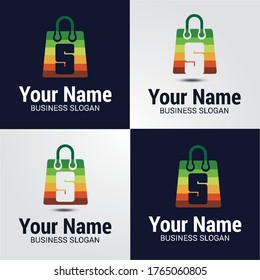 Modern-Buchstaben-Logo-Design, Logo-Design, Vektordesign, Farblogo für Regenbogen, Logo für Online-Shops, kreatives Logo