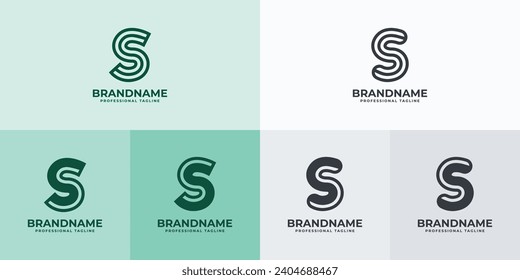 Conjunto de logotipos S para letras modernas, adecuado para empresas con iniciales S o SS
