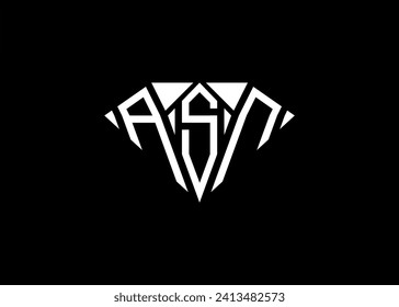 Modern letter A S N diamond shape logo And initial monogram A S N letter logo vector template.