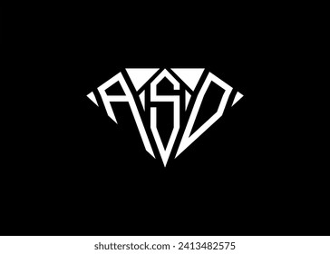 Modern letter A S O diamond shape logo And initial monogram A S O letter logo vector template