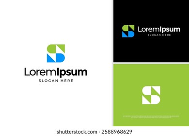 Modern letter S Pixel Digital logo vector design. Initial S technology logo design template