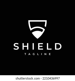 modern letter S shield security vector logo design