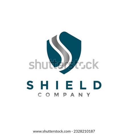 Modern letter S shield techno logo illustration design for your business