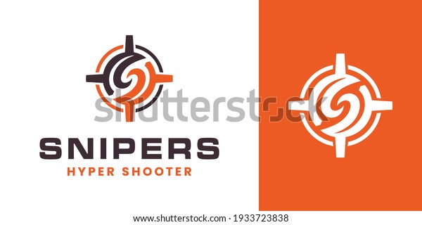 Modern letter S Sniper, crosshair, target lock\
icon logo. circular letter S initial with sniper aim target logo\
template vector