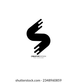 Modern letter S with speed sign unique shape with tech abstract monogram logo. S logo